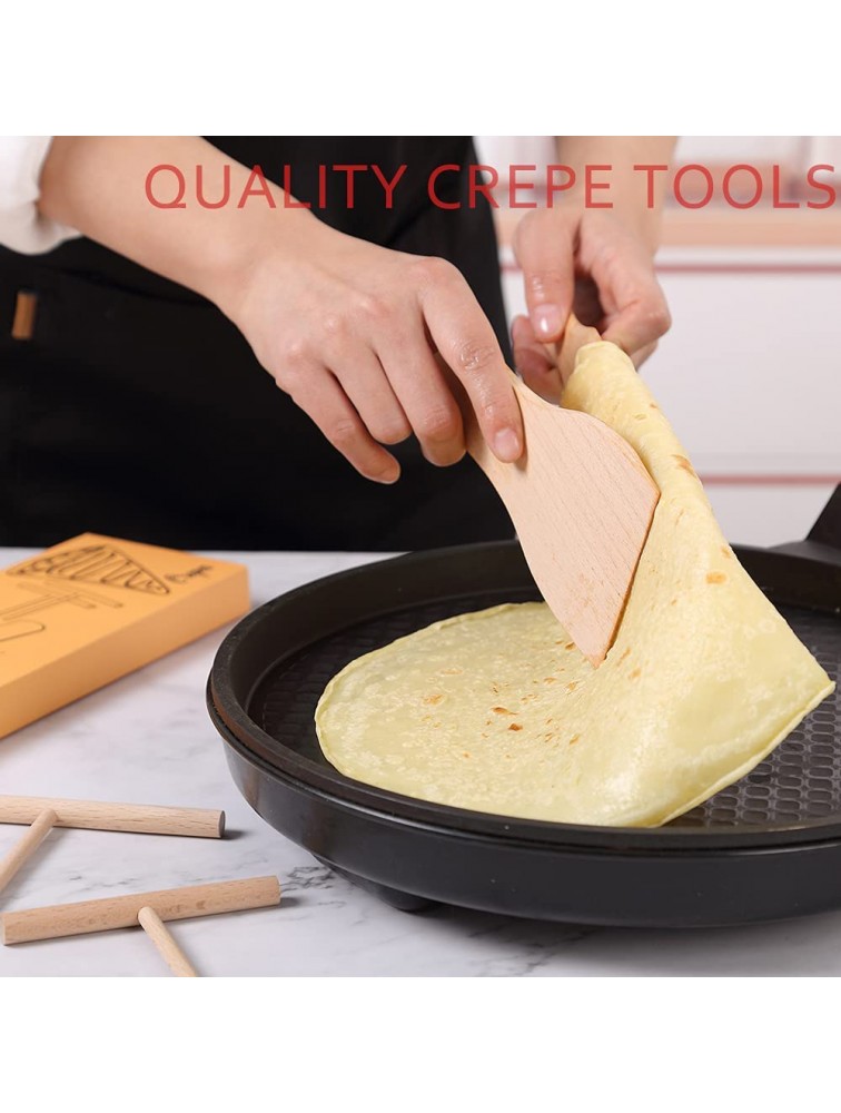 Crepe Spreader and Spatula Kit,Professional Crepe Pan Maker Tools,Soft and Flexible to Fit Any Crepe Pan Maker,Crepes Spreader Set,Pancake Spatula Set L - BVE3RO3MA