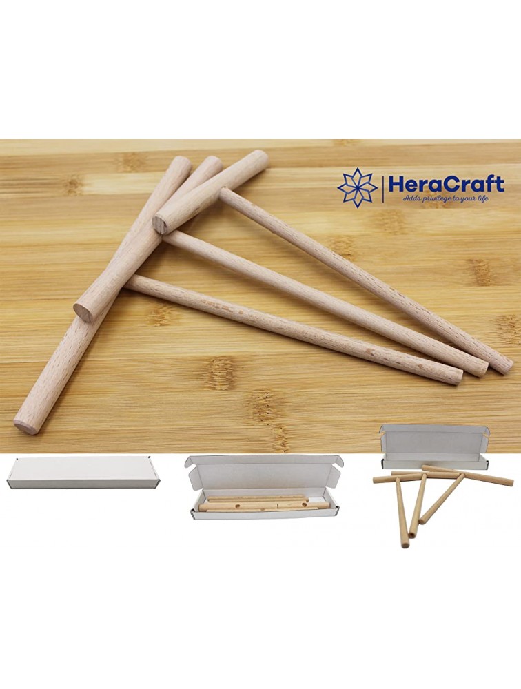HeraCraft Crepe Spreader Sticks Set 3 Pcs 3.5 5 7 inc Crepe Spreaders Stick Kit Convenient Sizes to Fit Any Crepe Pancake Pan Maker | T-Shape Construction All Natural Handmade Beechwood - BV19I09MW