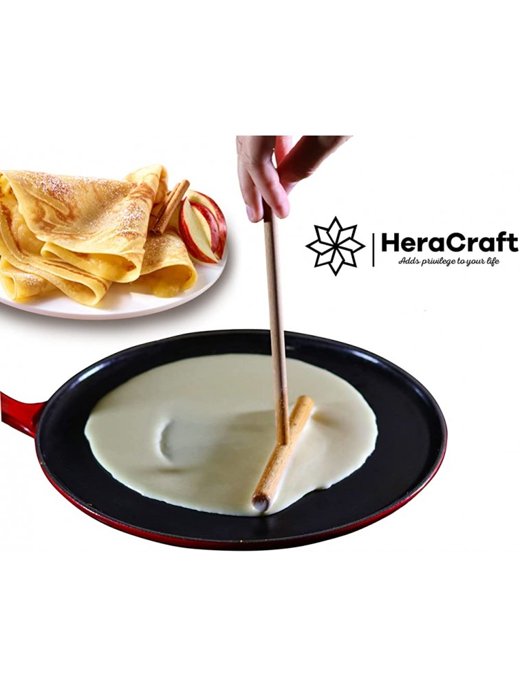 HeraCraft Crepe Spreader Sticks Set 3 Pcs 3.5 5 7 inc Crepe Spreaders Stick Kit Convenient Sizes to Fit Any Crepe Pancake Pan Maker | T-Shape Construction All Natural Handmade Beechwood - BV19I09MW