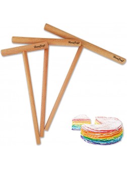 HeraCraft Crepe Spreader Sticks Set 3 Pcs 3.5" 5" 7" inc Crepe Spreaders Stick Kit Convenient Sizes to Fit Any Crepe Pancake Pan Maker | T-Shape Construction All Natural Handmade Beechwood - BV19I09MW