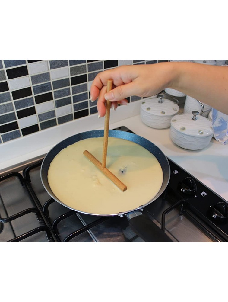KitchenGear Crepe Spreader Sticks 3 Set | 3 Pcs 7 5 3.5 inc Crepe Wooden Sticks Convenient Sizes to Fit Any Crepe Pan Pancake Roti Maker | All Natural Handmade Beechwood T-Shape Construction - BGIQLXC46
