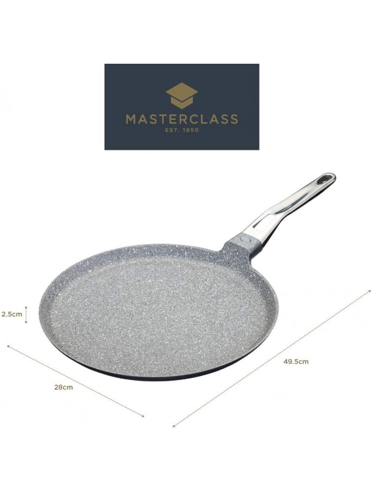 MasterClass MCMCP28 Cast Aluminium Induction-Safe Non-Stick Crêpe Pan 28 cm 11 Grey - B7WPUMP30
