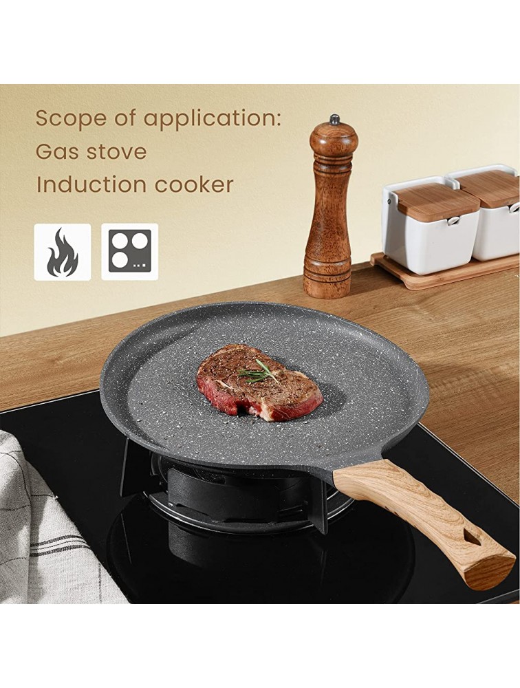 MIUGO Nonstick Crepe Pan,9.5 Inch Dosa Tawa,Tortilla Pan with Low pot edge and Detachable Handle,Induction compatible pancake pan - B7KYF3FYX