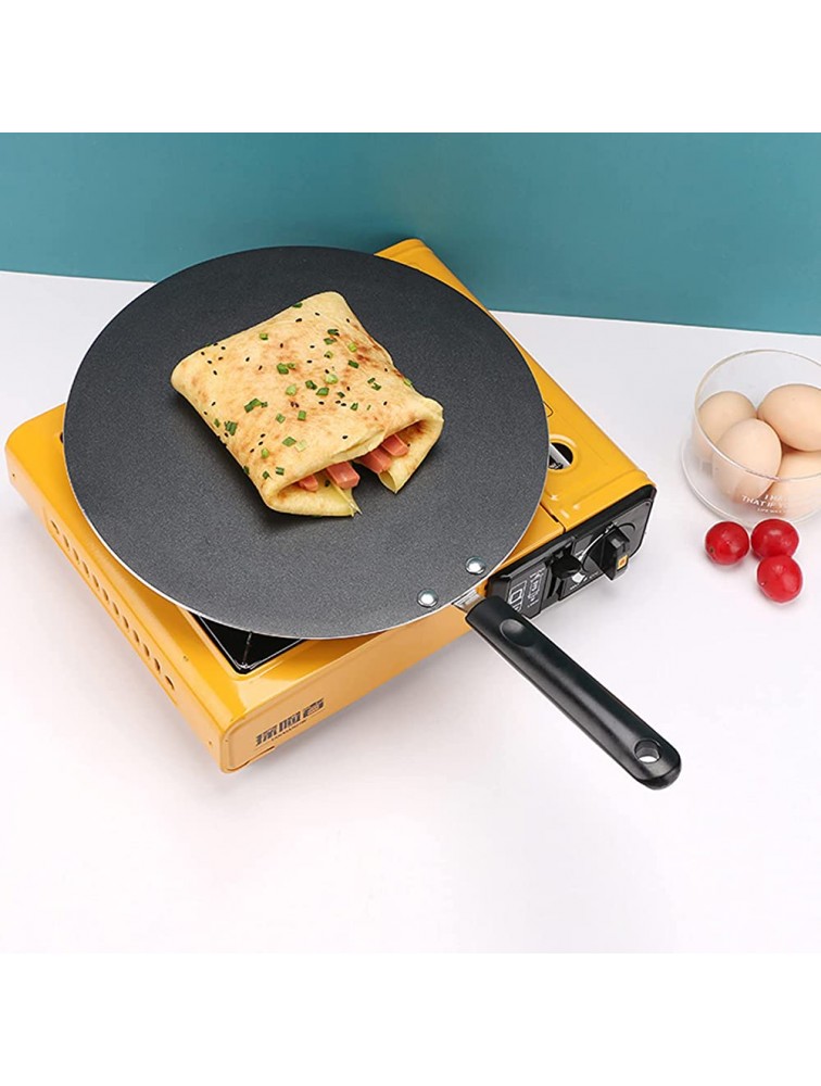 NCONCO Crepe Pan 11.8 Non-Stick Flat Skillet Tawa Griddle Crepe Pan with Long Handle for Tortillas Pancakes Rotis Crepes - BB4KUYQ67