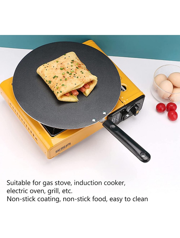 Nonstick Crepe Pan Aluminum Alloy Fry Pan Pancake Flat Skillet with Crepe Spreader Round Griddle Pan for Kitchen Cooking Tools - B3PX2465M