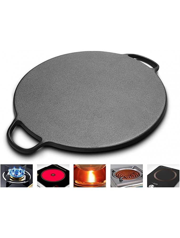 Professional Crepe and Pancake Omelet Pizza Pan Crepe Maker Craft Baking Stone Craft Baking Stone with Non Stick Finish and Recipes in Gift Box Round Cast Iron 37 cm Color : Default - BL8WH4MH3