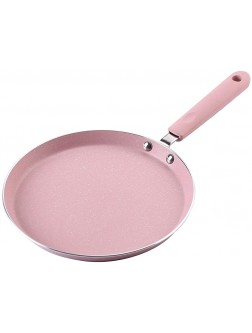 shallow crepe pan Nonstick With PFOA Free Nonstick Coating Induction Pan for Egg Omelet and Flat Pancake skillet Pink 8“ - BKC1F6S36