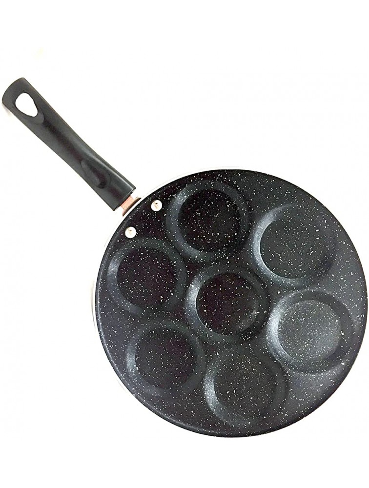 SRIYUG Non Stick Egg Pan Mini Crepe Maker 7-Mold Pancake Griddle Crepe Pan Mini Uttapam Pan Pancake Maker Mini Patra Tawa Blini Pan - B0OS5XMI1