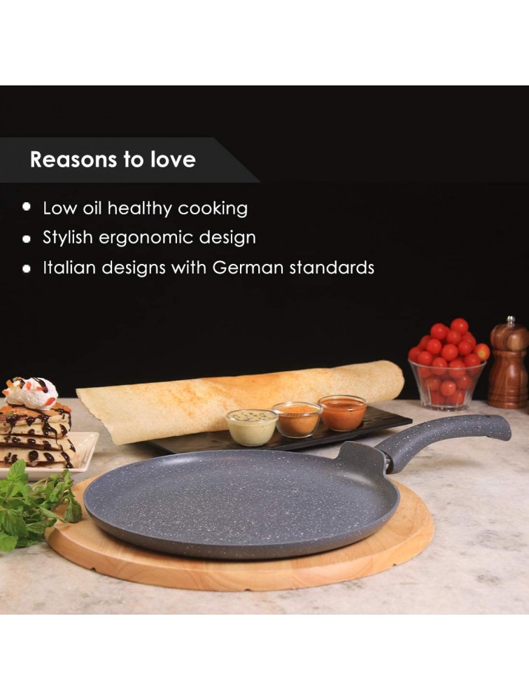 Wonderchef Granite Non Stick tawa 28cm for dosa rotis Crepes omlete Pancakes Aluminium - BE4RUD2Z9