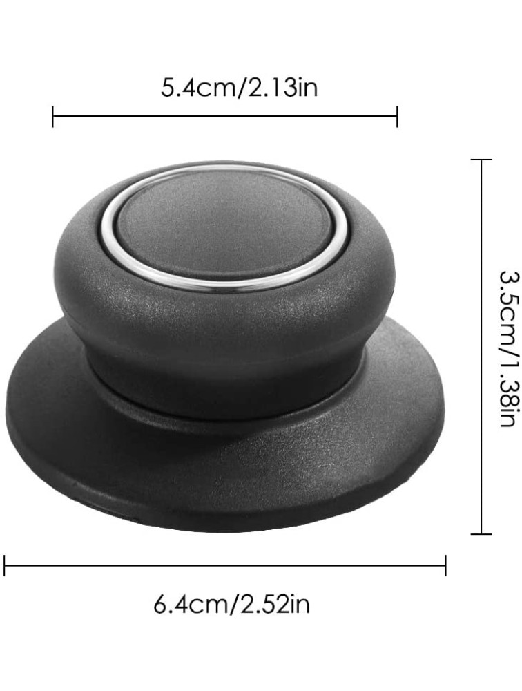 5 Pcs Pot Lid Knobs,Sonku Universal Kitchen Cookware Lid Replacement Holding Handle Knobs for Casserole Kettle Cover Glass Saucepan Lid Pot-Black - B6B5CDV7O