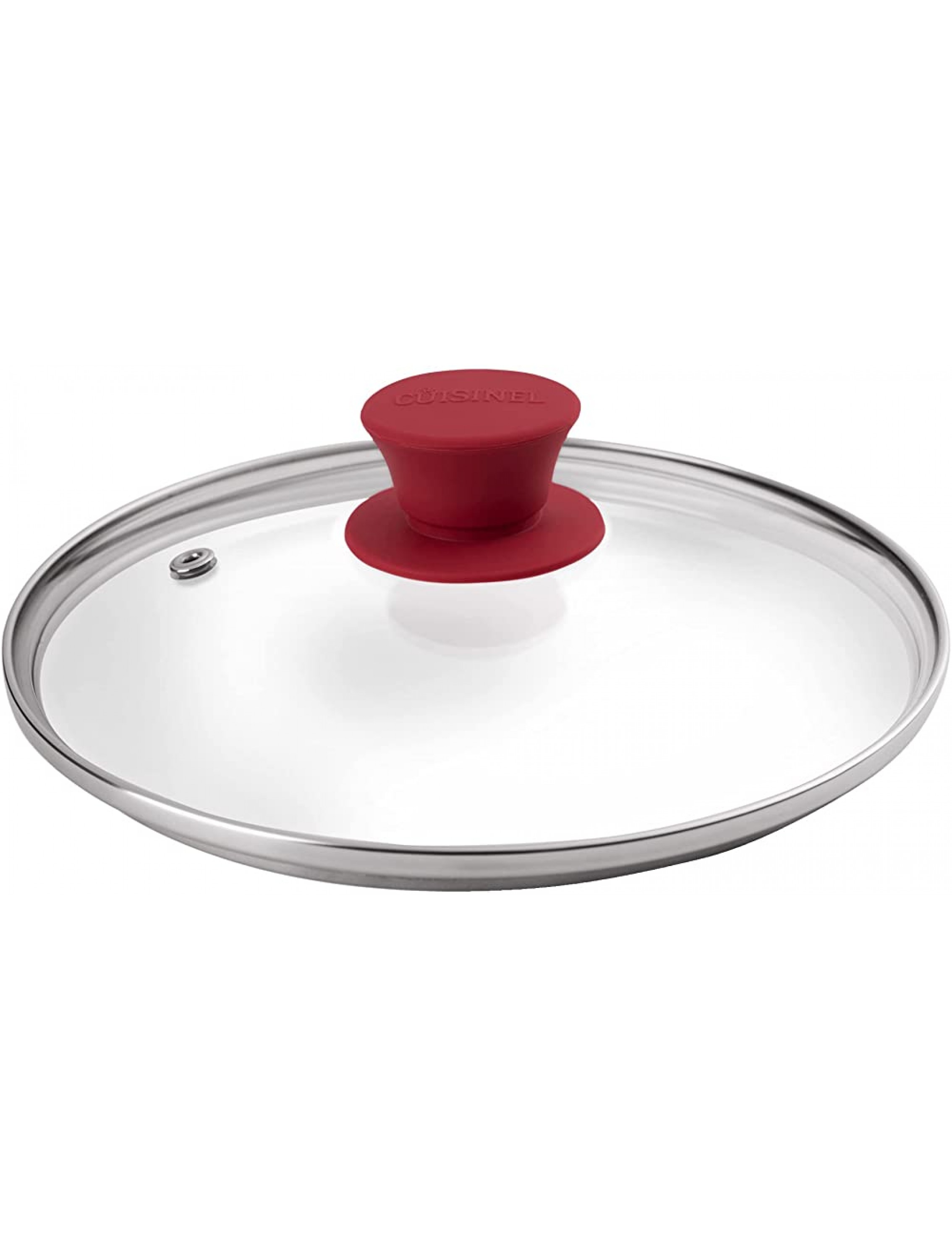 Glass Lid with Steam Vent Hole 8-Inch 20.32cm Compatible with Lodge Cast Iron Skillet Pan Fully Assembled Universal Replacement Cover Tempered and Oven Safe Reinforced Stainless Steel Rim - B4WKPPCJM