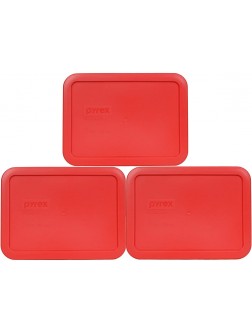 Pyrex 7210-PC 3 Cup Red Rectangle Food Storage Lid for Glass Dish 3 Red - B5E65W65O