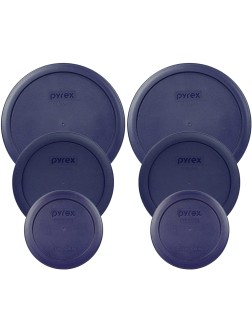Pyrex Bundle 6 Items: 2 7402-PC 6 7-Cup Blue Plastic Lids & 2 7201-PC 4-Cup Blue Plastic Lids & 2 7200-PC 2-Cup Blue Plastic Lids - BZH6ZSQ6J