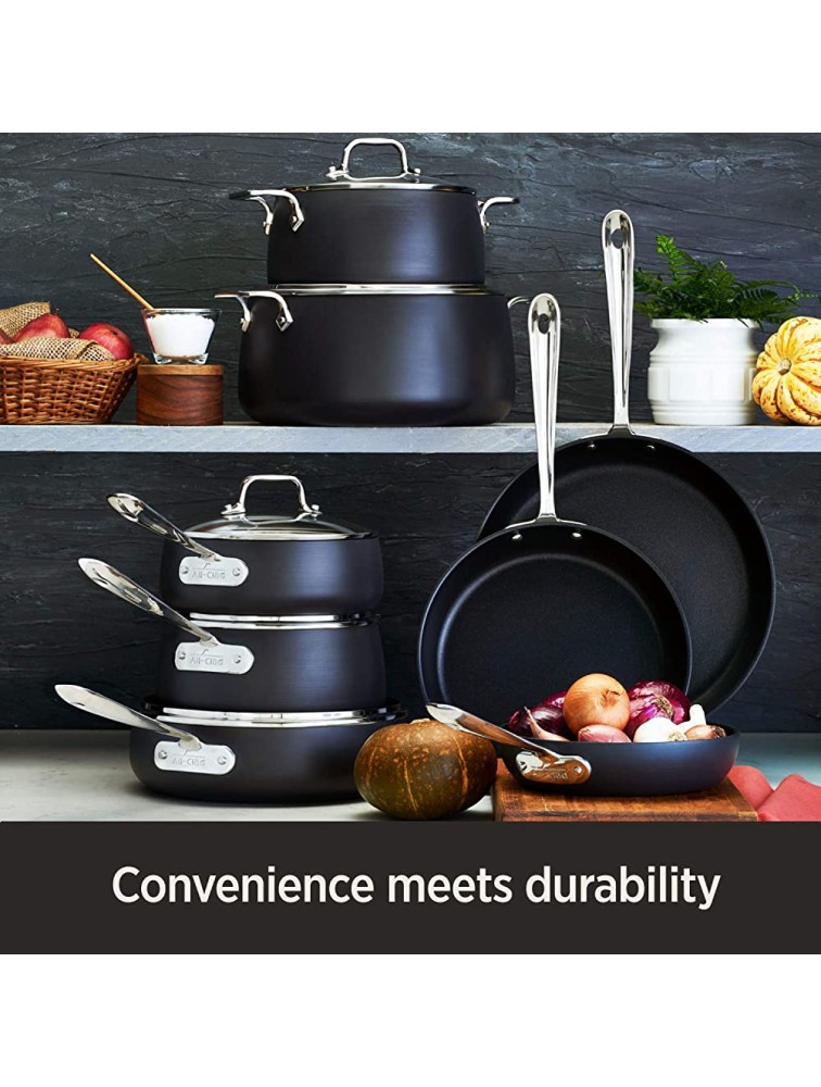 All-Clad E785S264 E785S263 HA1 Hard Anodized Nonstick Dishwasher Safe PFOA Free 8 and 10-Inch Fry Pan Cookware Set 2-Piece Black - BO2KOZNG5