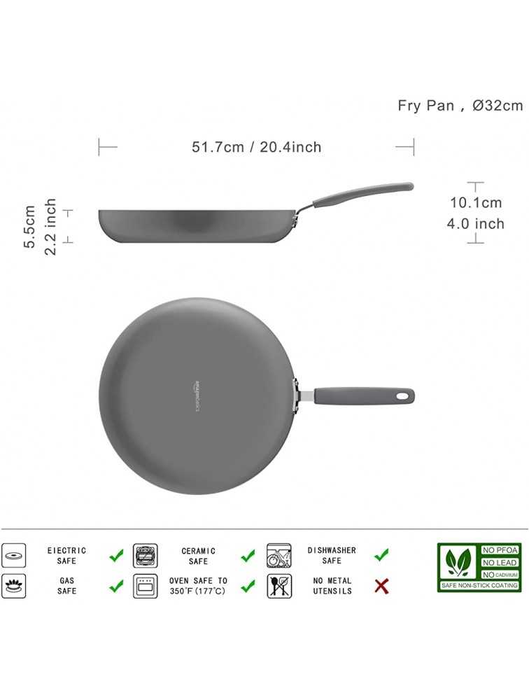 Basics Ceramic Non-Stick 12.5-Inch Skillet Grey - BUSUP4N5R