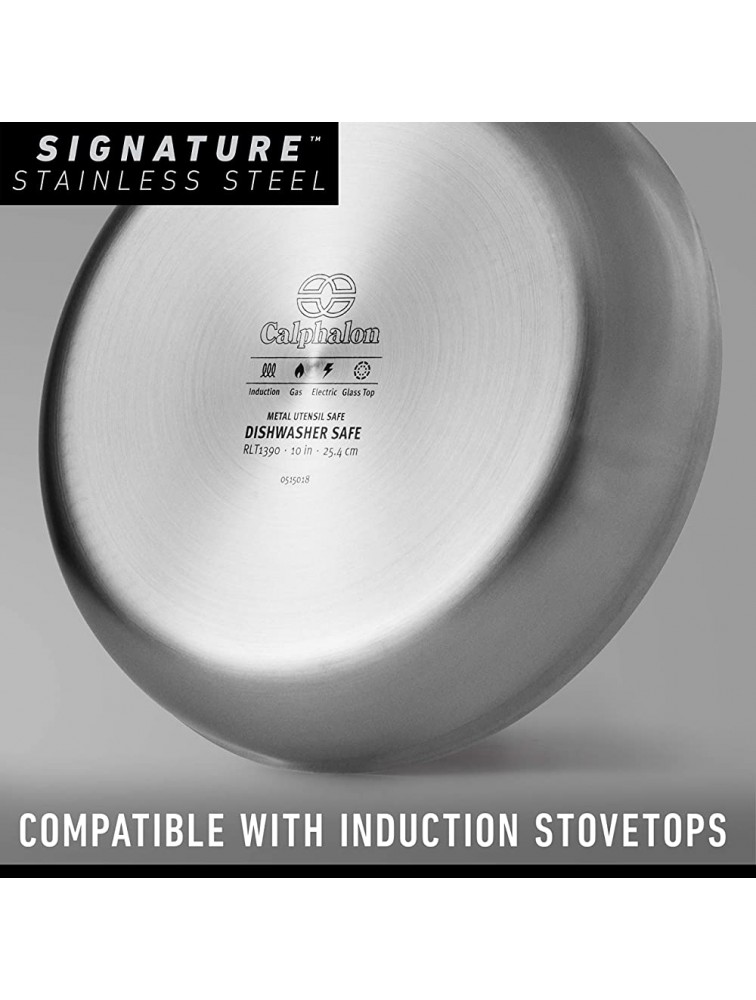 Calphalon Signature Stainless Steel 10-Inch Skillet Pan with Cover - BS8QO2BM8