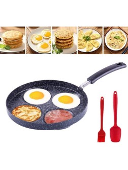 Egg Pan 4 Cups Mini Frying Egg Pans Nonstick Skillet Omelet Pan Suitable For Gas Stove & Induction Cooker Aluminium Alloy Cooker For Breakfast Dishwasher Safe Black - BFCKDEI3H
