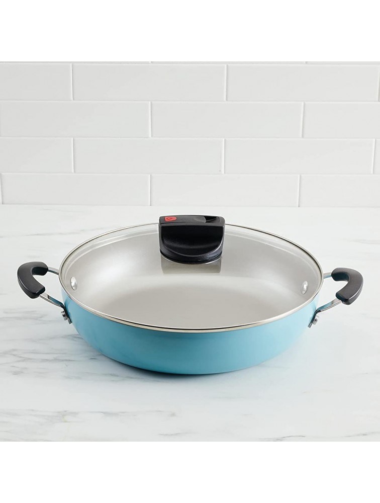 Farberware Smart Control Nonstick Frying Skillet Everything Pan with Lid and Side Handles 11.25 Inch Aqua - BCNUSXHVY