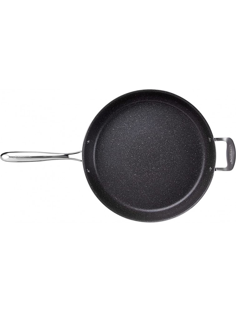 Granitestone Nonstick 14” Frying Pan with Lid Ultra Durable Mineral and Diamond Triple Coated Surface Family Sized Open Skillet Oven and Dishwasher Safe Large Black - BKC4A5FNE
