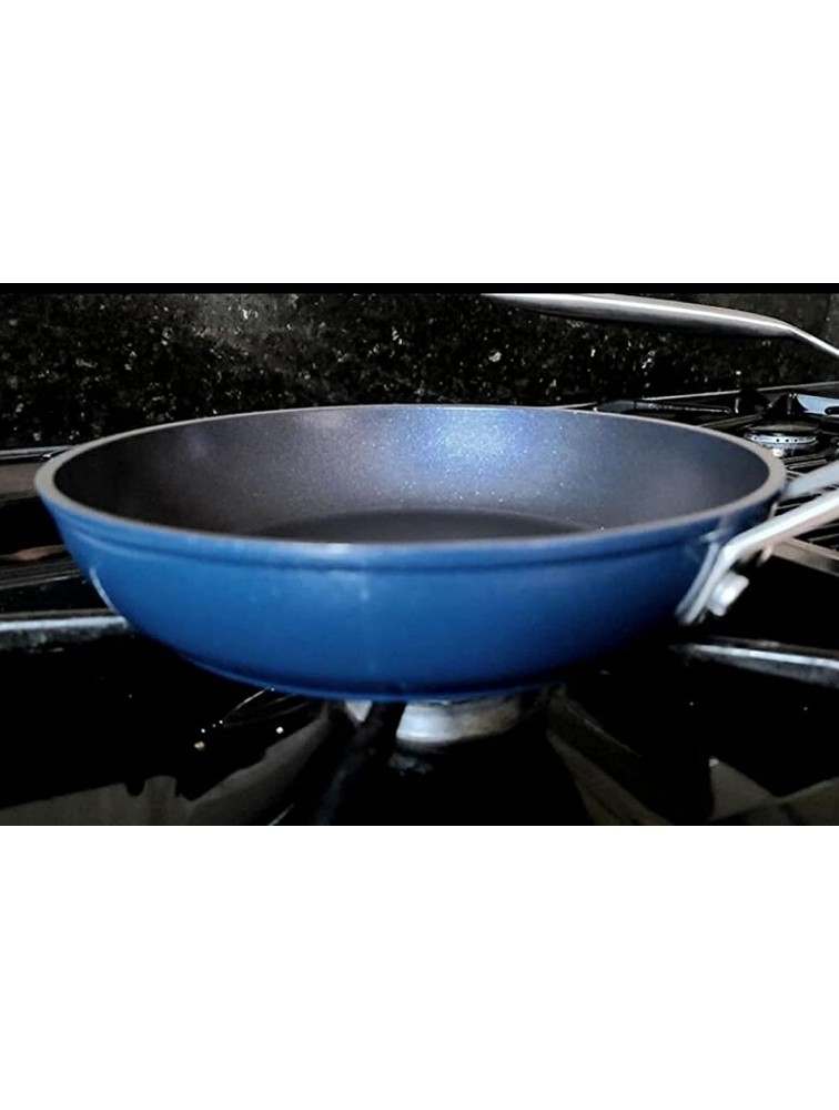 MSMK Small Nonstick Frying pan 8-inch Durable Egg Omelet Skillet Titanium and Diamond Non Stick Coating From USA 4mm Stainless Steel Base Induction Compatible Oven Safe Dishwasher Safe Blue - B2JDRJVJR