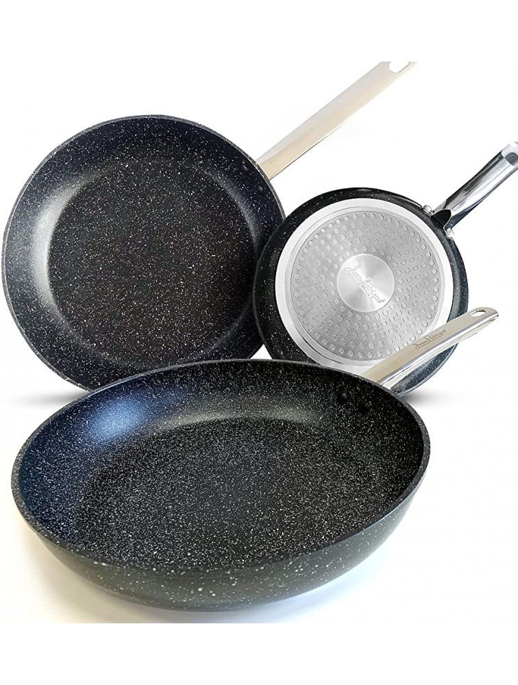 Nonstick Frying Pan Bundle Set of 3 | Induction Frying Pans Compatible with All Types of Stove Tops & Oven Safe | Stonetastic by Jean Patrique - B5E34HIS6