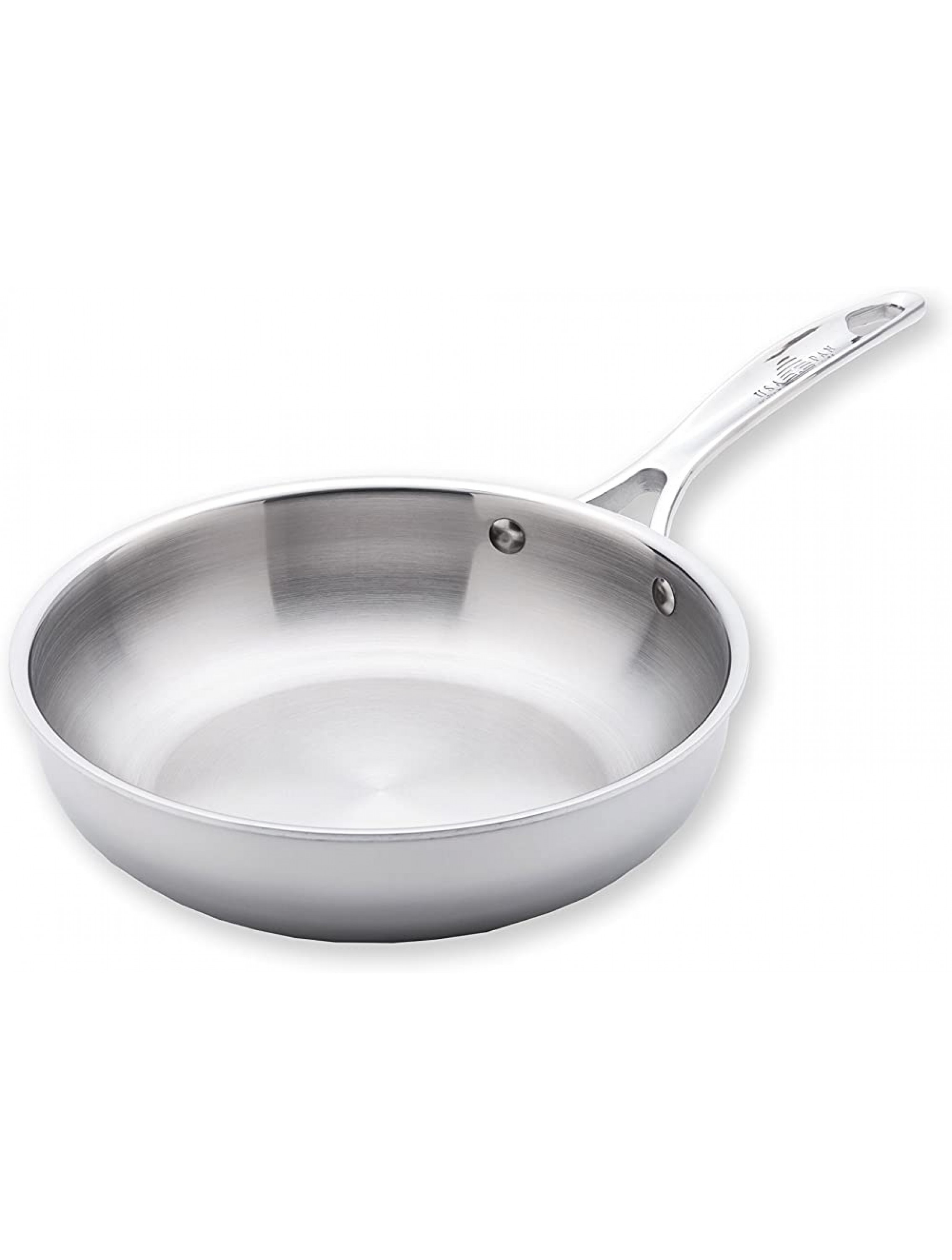 USA Pan Cookware 5-Ply Stainless Steel 8 Inch Sauté Skillet Oven and Dishwasher Safe Made in the USA - BZ2NFY30V