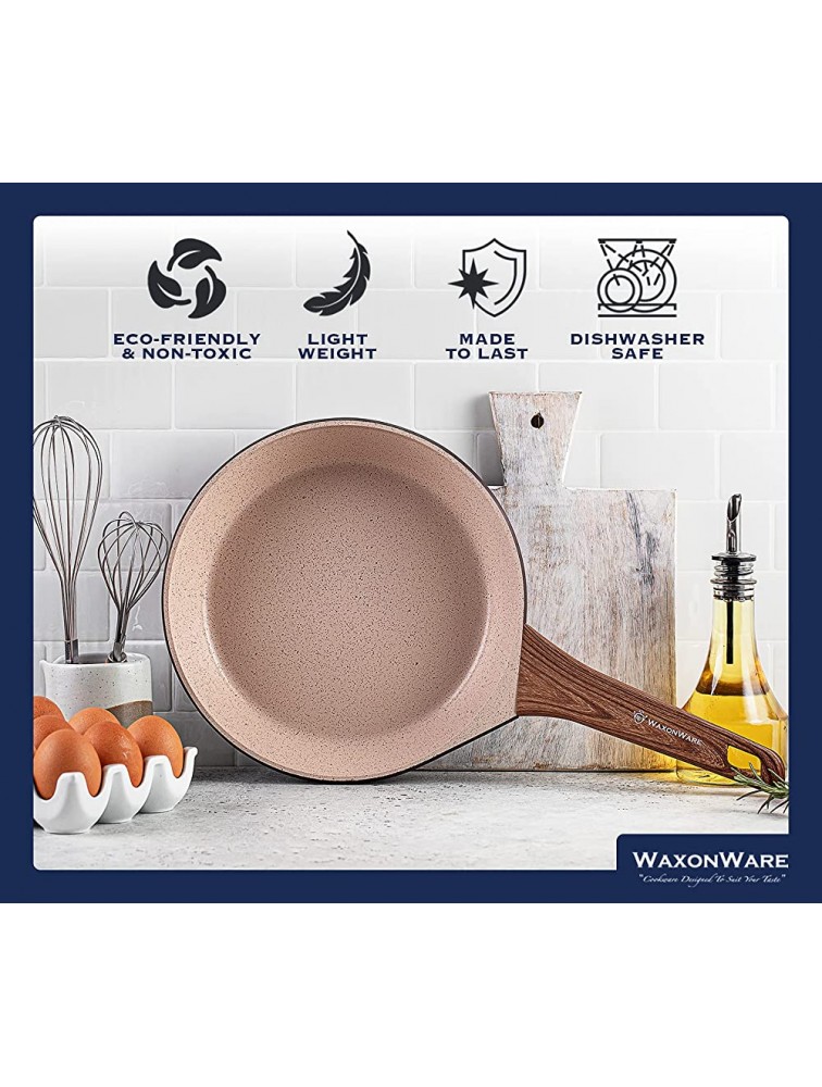 WaxonWare 9.5 Inch Non Stick Skillet & Frying Pan With Induction Bottom & Marbellous A 100% PFOA Free Coating Made In Germany For Stir-Frying Shallow Frying Deep Frying & Braising - BM944VZOR