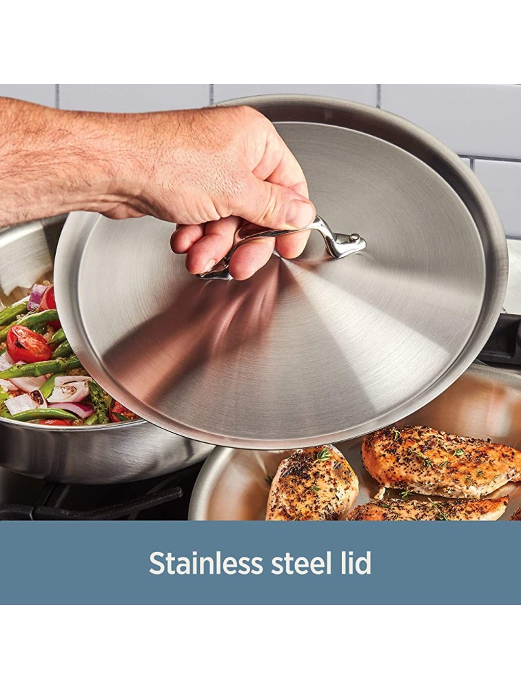 All-Clad 4403 Stainless Steel Tri-Ply Bonded Dishwasher Safe 3-Quart Saute Pan with Lid Silver - BLRDTTTGL