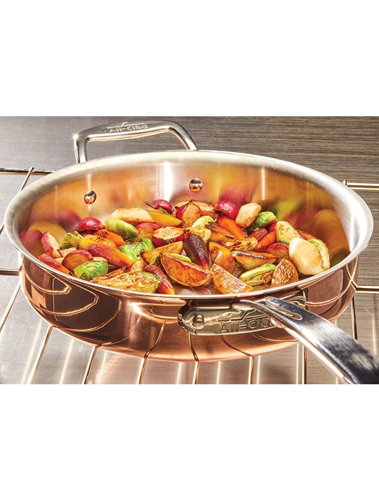 All-Clad Copper C4 3 Qt. Sautepan with Lid Cookware - BZFVFA7Y9