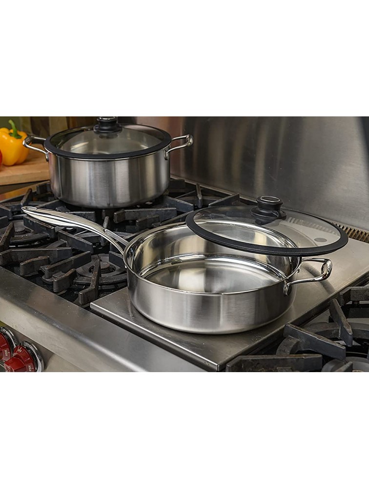 Black Cube Frieling Hybrid Quick Release Stainless Nonstick Cookware Saute Pan with Lid 11-Inch Diameter Silver - B8QUDK5YU
