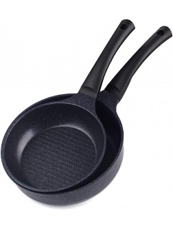 Cook N Home Marble Nonstick Cookware Saute Fry Pan 8" and 9.5-Inch Skillet Black - BYBPDUOU8