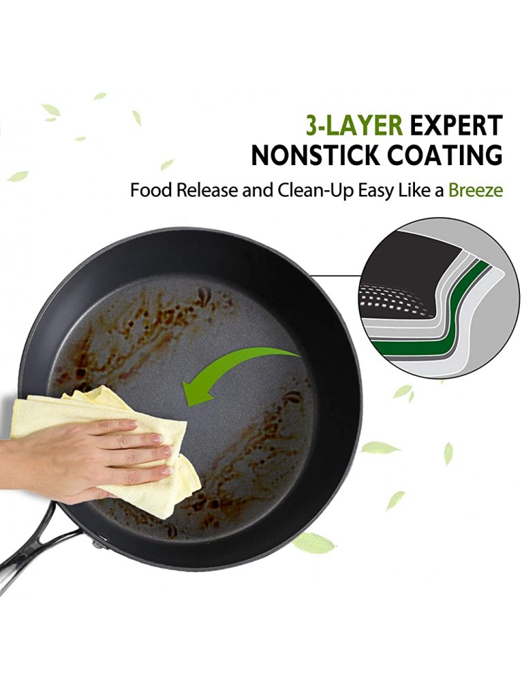 COOKER KING Non stick Deep Frying Pan with Lid 11-inch Saute Pan,Healthy Pans for Cooking Induction Compatible | Stay-cool Handle | Dishwasher Safe | Oven Safe | Non-Toxic PFOA & PFOS free Black - BGN5LOBTB