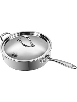 Cooks Standard 10.5-Inch 4 Quart Multi-Ply Clad Deep Saute Pan with Lid Stainless Steel - B1CCXZ40S