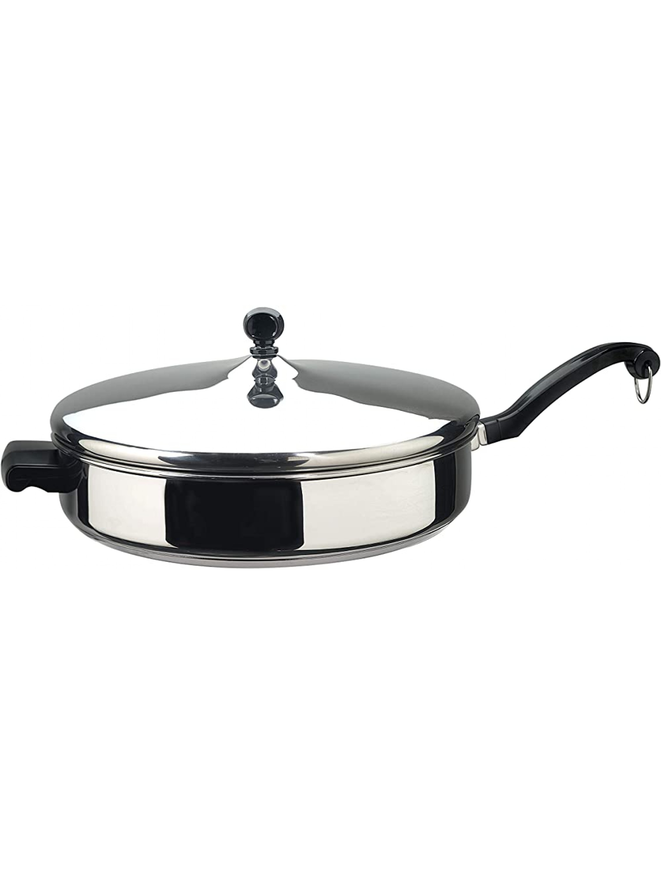 Farberware Classic Saute Pan Frying Pan Fry Pan with Lid and Helper Handle 4.5 Quart Silver - BON96SPIY