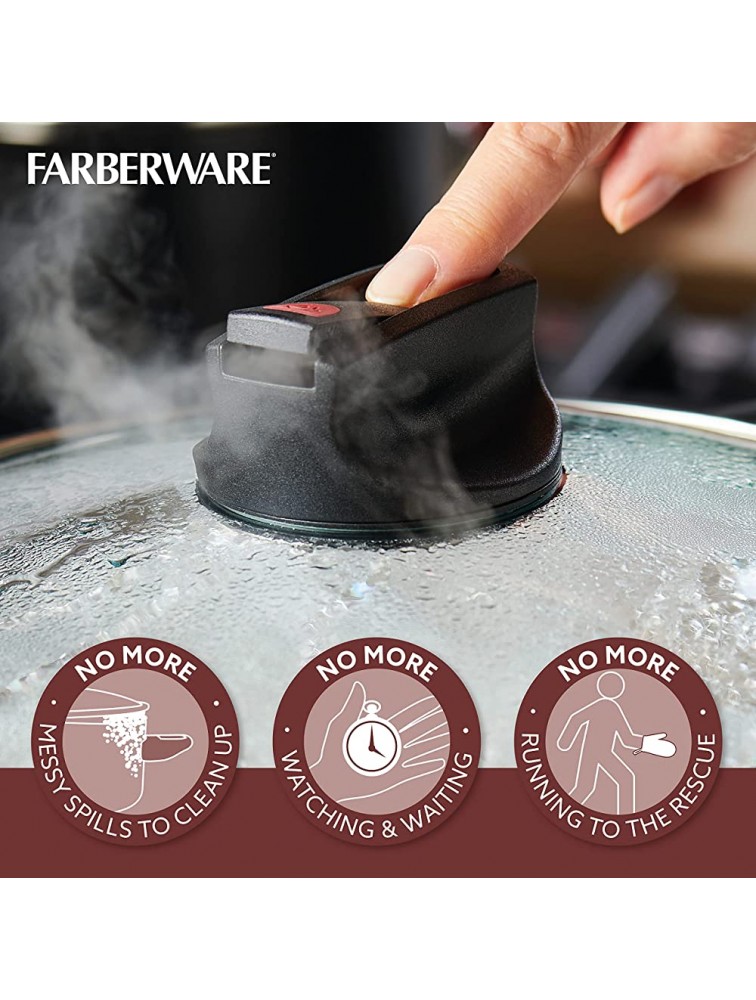 Farberware Smart Control Nonstick Jumbo Cooker Saute Pan with Lid and Helper Handle 6 Quart Black - BVLRO0TPB