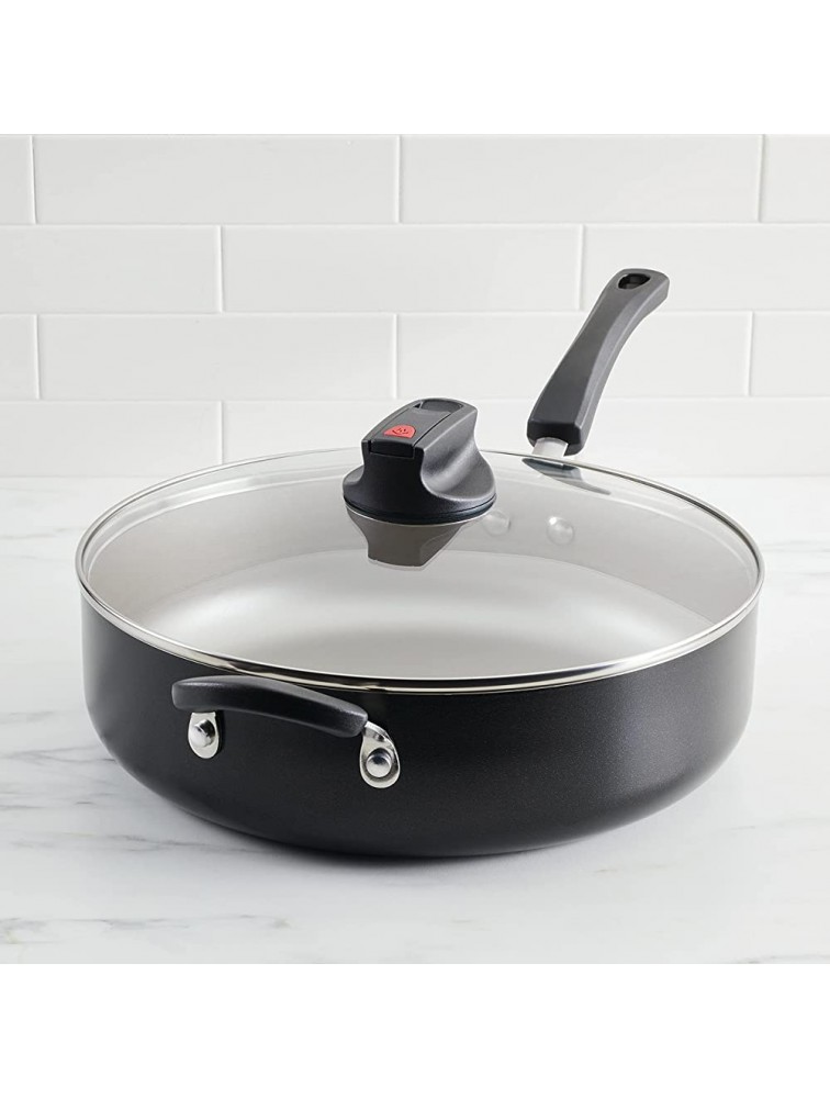 Farberware Smart Control Nonstick Jumbo Cooker Saute Pan with Lid and Helper Handle 6 Quart Black - BVLRO0TPB