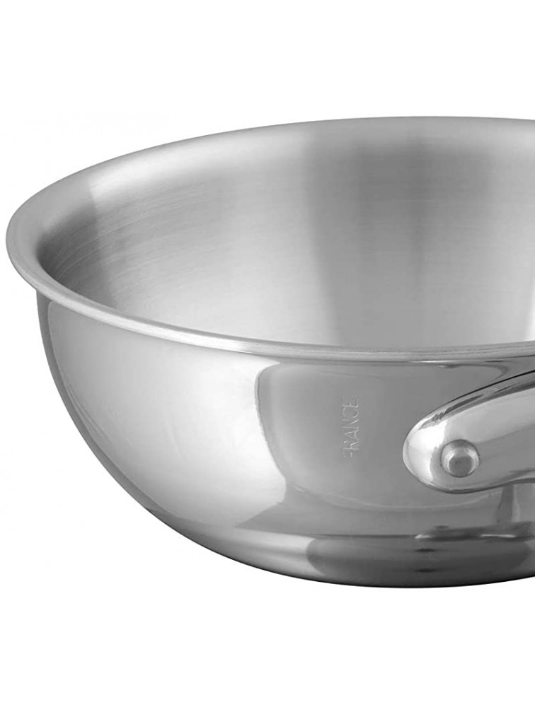 Mauviel M Cook 16CM CAST SS HDL 2.6MM Curved splayed Saute pan 16 Stainless Steel - BQZX17EHD