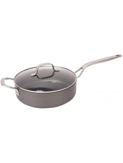 Swiss Diamond Hard Anodized Large Nonstick 4 Quart Sauté Pan with Cover Oven and Dishwasher Safe 11 Inch 28 cm - BWM5ESGKY
