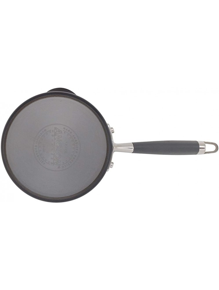 Anolon Advanced Hard Anodized Nonstick Sauce Pan Saucepan with Straining and Lid 2 Quart Dark Gray - BZFEOEQUP