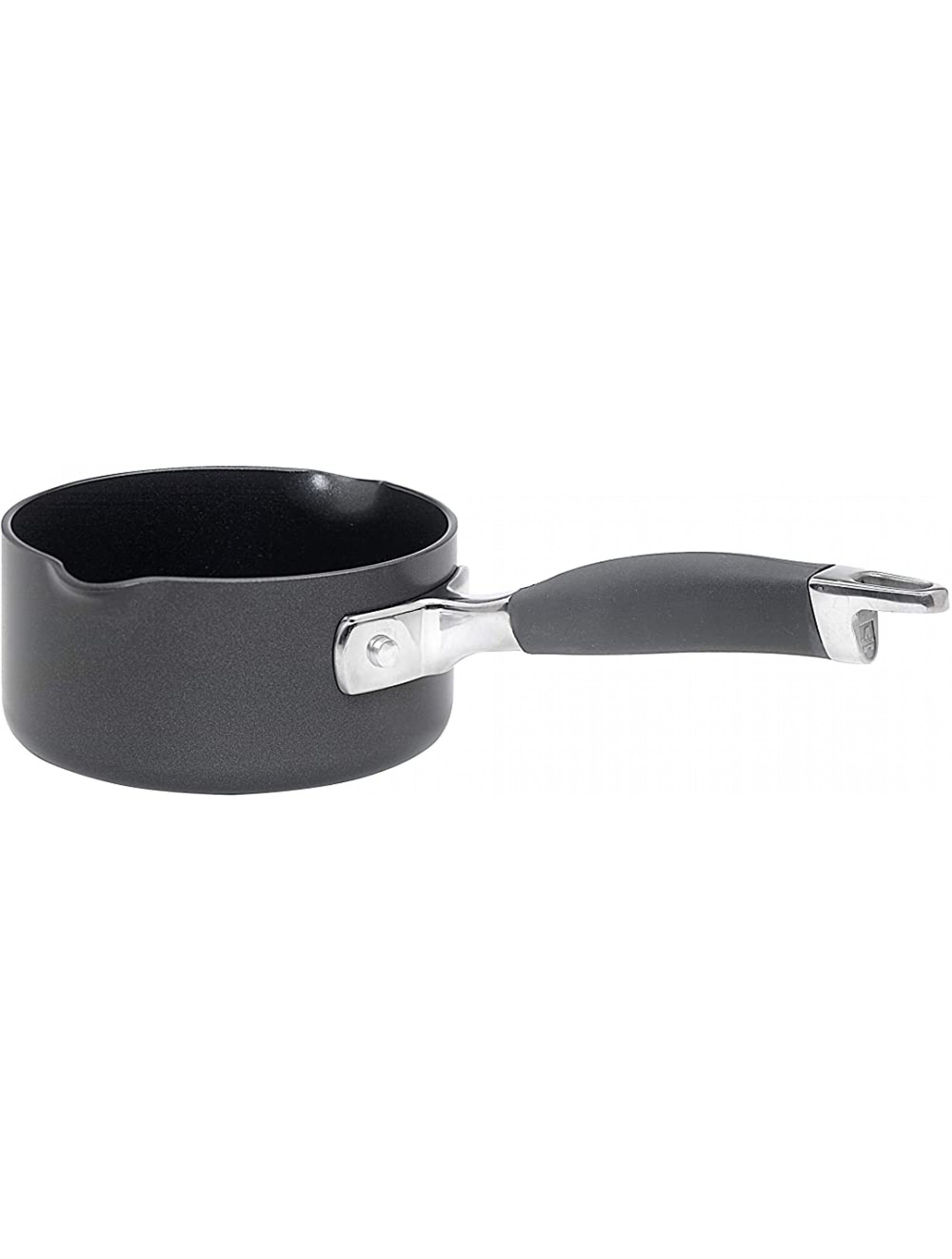 Anolon Advanced Hard Anodized Nonstick Sauce Pan Saucepan with Straining and Pour Spouts 1 Quart Gray - BWD9XXW1H
