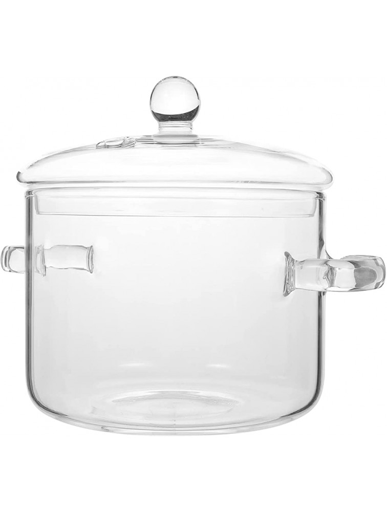 Cabilock Glass Saucepan Stew Pot Heat Resistant Glass Cooking Pot with Lid 1900ml Sauce Pan for Pasta Noodle Soup Milk Baby Food - BMEHHXO52