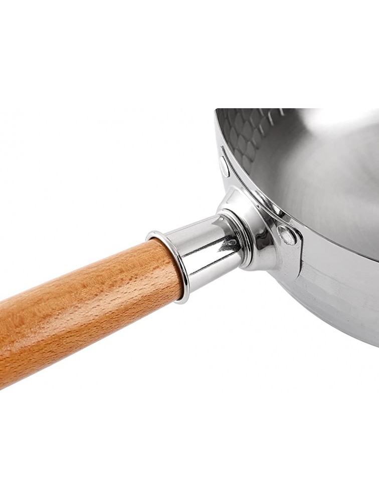 DEAYOU Stainless Steel Saucepan with Glass Lid 2 Quart Yukihira Sauce Pan with Wood Handle Traditional Japanese Snow Pan Pot with Two Side Spouts for Cooking Noodles Soups Hot Milk 8 - B4CP0WA9Z