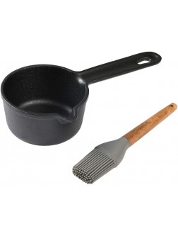 HAWOK 3.9inch Cast Iron Melting Pot Sauce Pan with Brush,8.8 oz - BLO10GUZ0