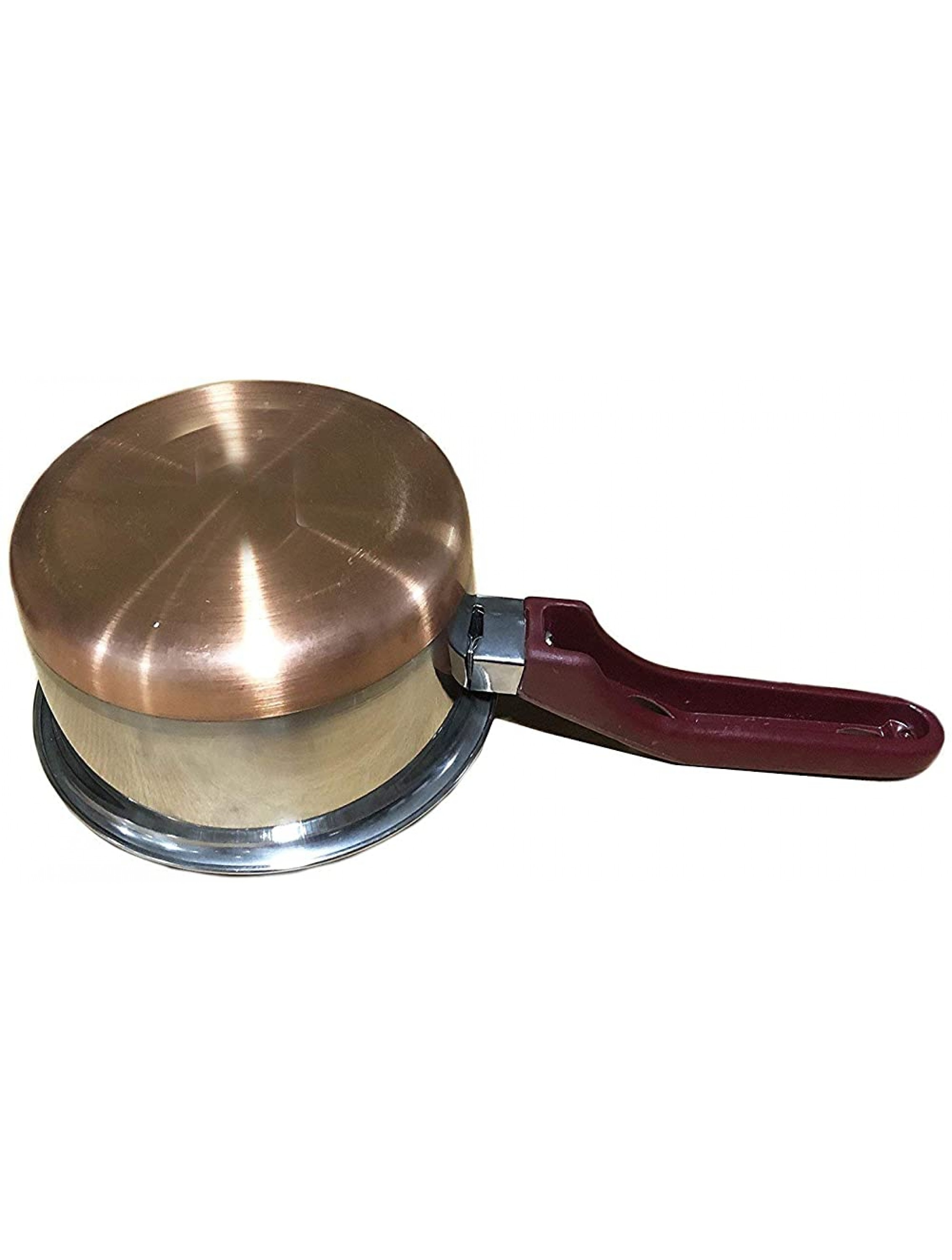Heavy Stainless Steel Copper Bottom Saucepan Small Size Indian Cookware Tea Coffee Steel Pot - B3OY9O6IV