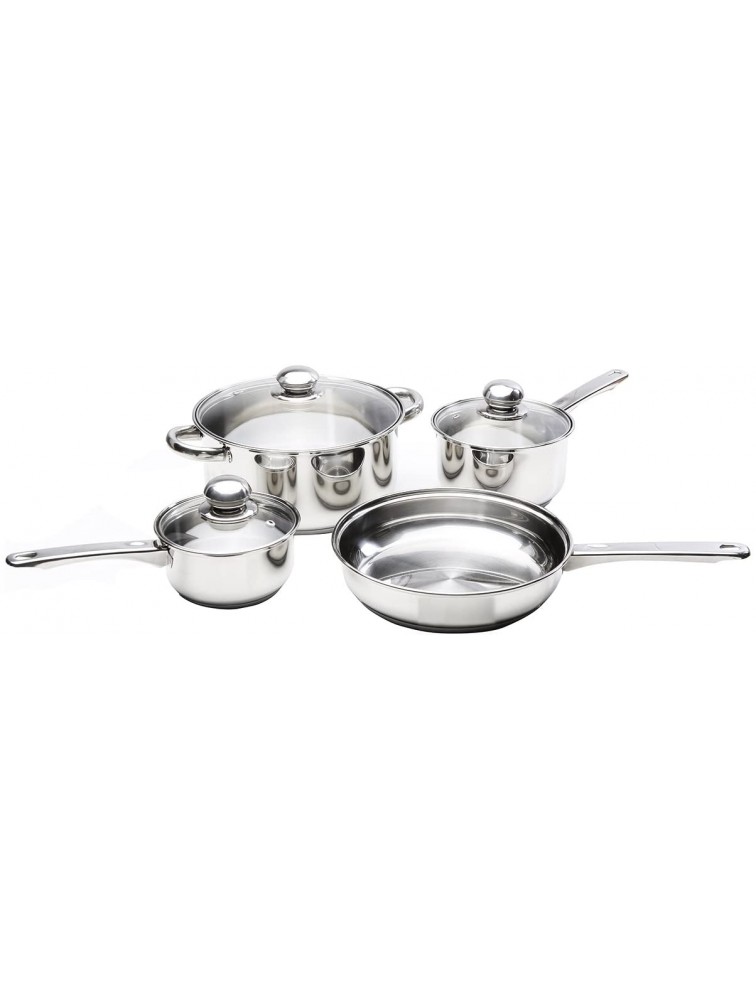 Kinetic Classicor Series Stainless Steel 1-Quart Saucepan with Glass Lid and Tri-Ply Bottom - BOKM5WWFX