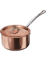Mauviel1830 Made In France M'Heritage M150S 6110.17 Copper 1.9-Quart Saucepan with Lid Cast Stainless Steel Handles - B6ZIIEY0B