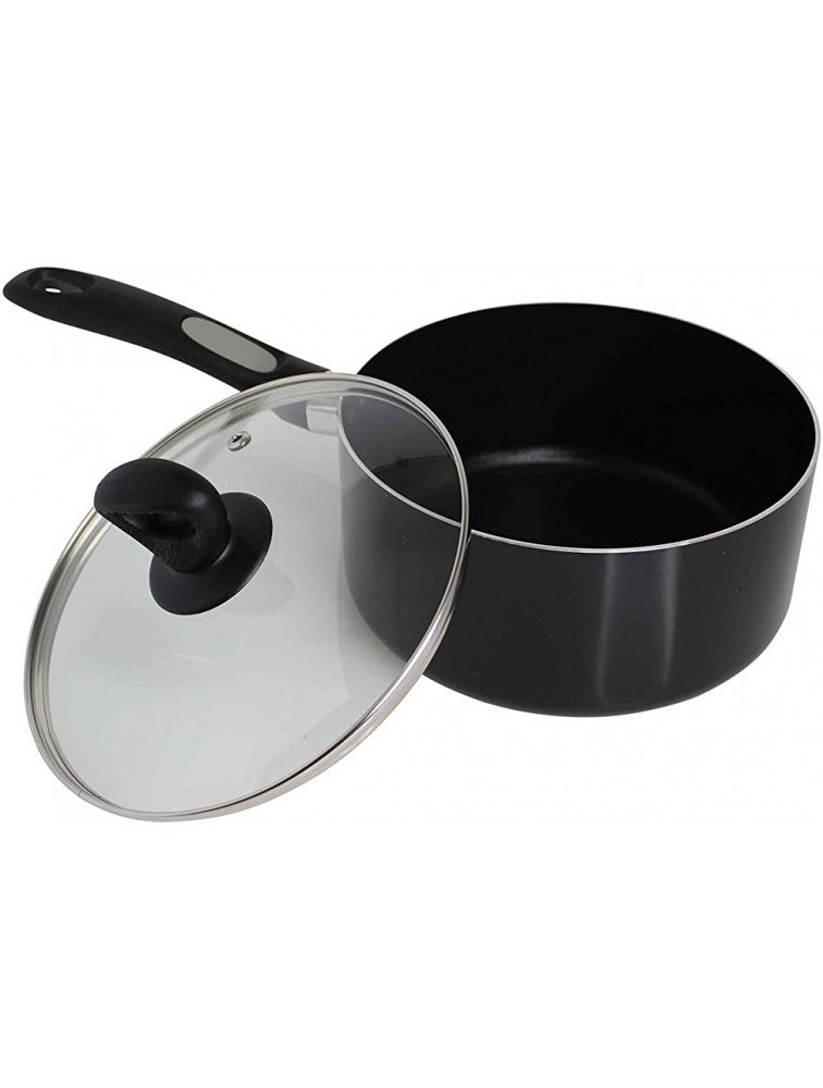 Mirro A79721 Get A Grip Aluminum Nonstick Sauce Pan with Glass Lid Cover Cookware 1-Quart Black - - BL3VCYH1U