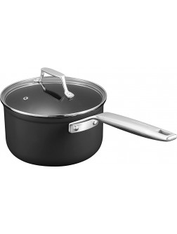 MSMK 3.5 Quart Saucepan with lid Burnt also Nonstick PFOA Free Non-Toxic Scratch-resistant Induction Cooking Pot - BA0295SEH