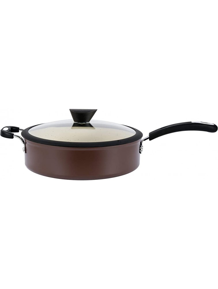 Ozeri Stone Earth All-in-One Sauce Pan 100% APEO GenX PFBS PFOS PFOA NMP and NEP-Free German-Made Coating 5 L 5.3 Quart Coconut Brown - BHCGH60IV