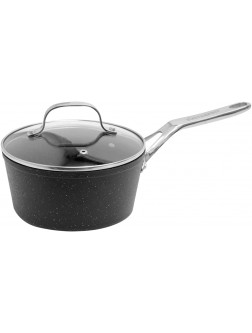 The Rock by Starfrit 2-Quart Saucepan with Glass Lid and Stainess Steel Handle Black - B8OEMZ27N